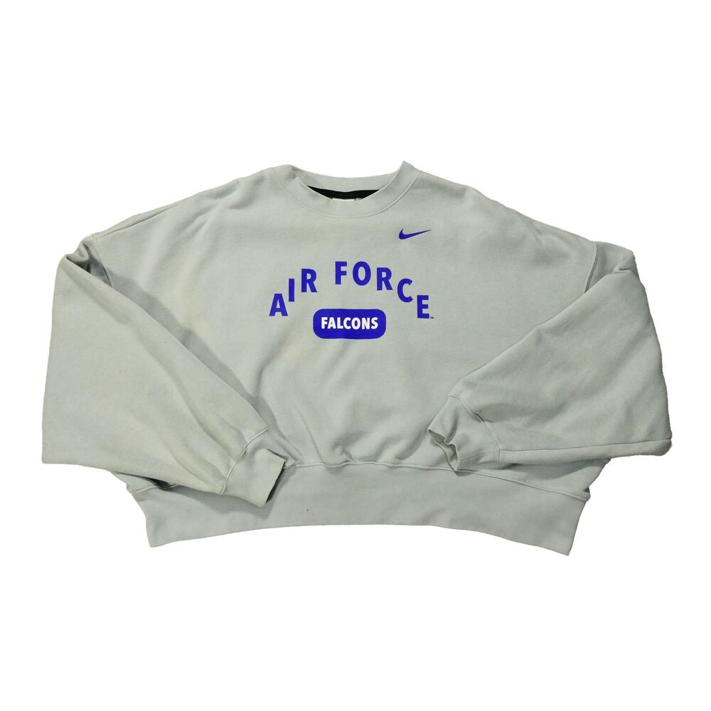 Nike Air Force Falcons Vintage Sweatshirt Light Gray Womens Medium